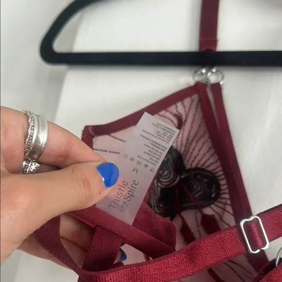 Thistle and Spire Red Strappy Mesh Bra - Picture 3 of 3